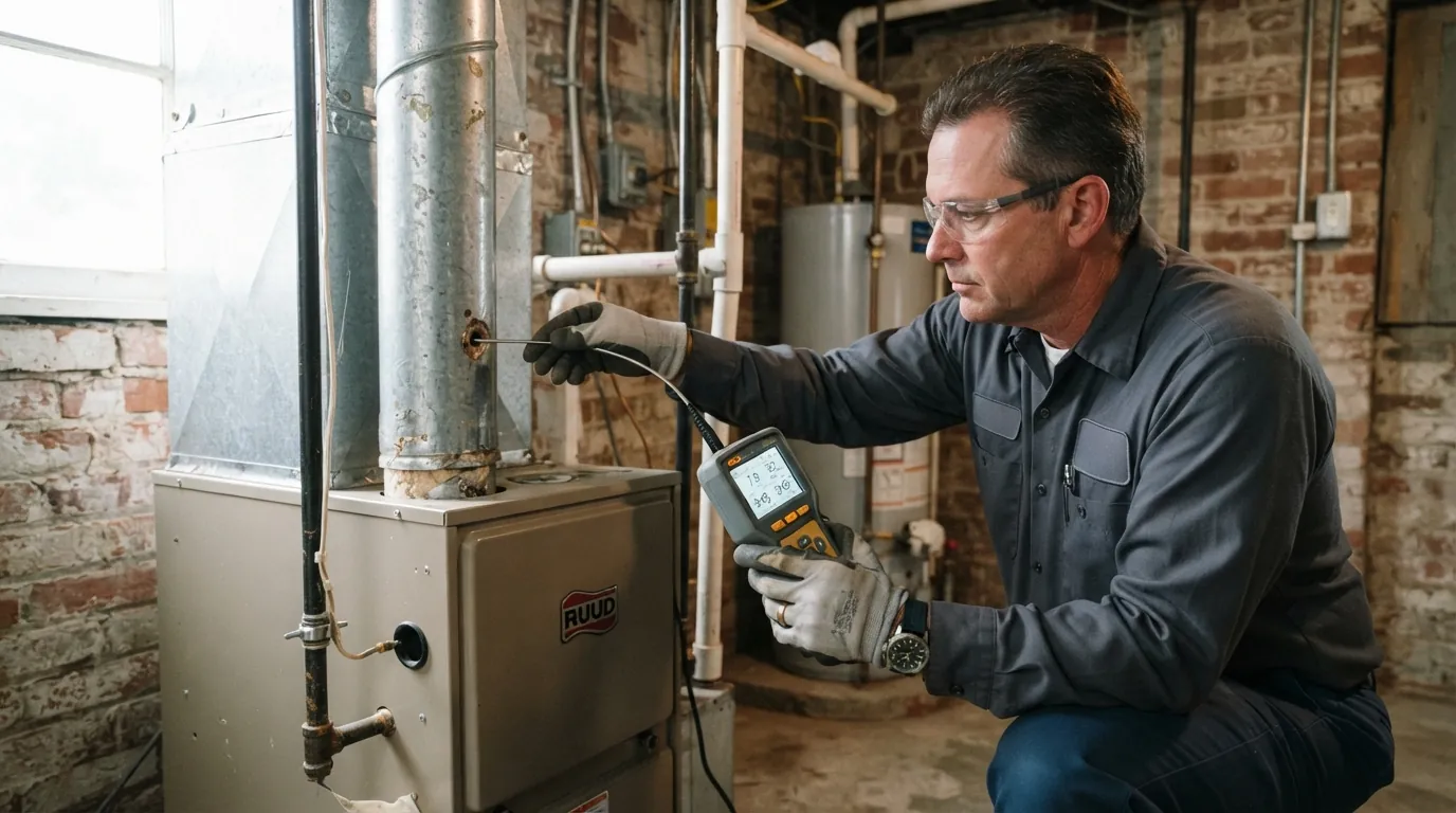 Combustion test after a furnace replacement in New Orleans