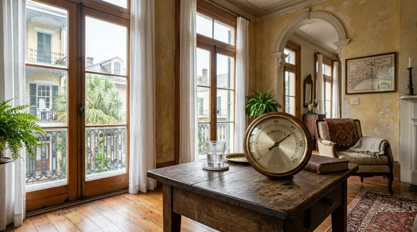 High indoor humidity reading in a New Orleans home