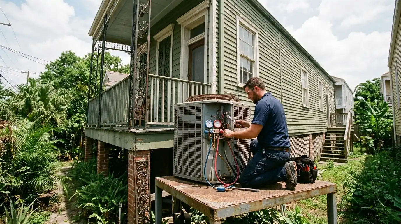 HVAC technician at work in New Orleans