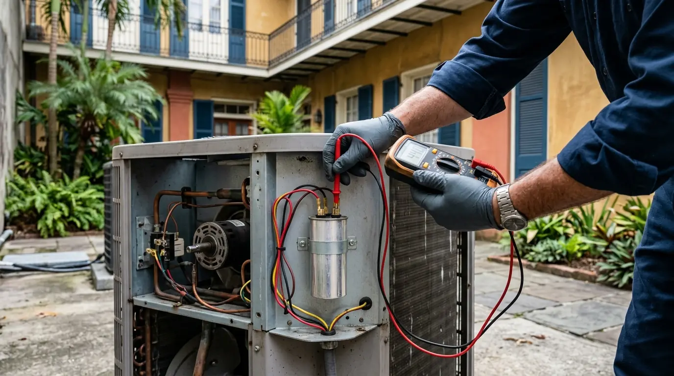 Testing an AC capacitor