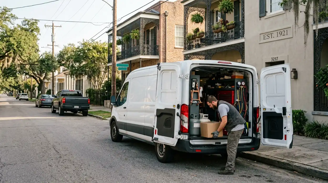 Our technicians heading out on calls in New Orleans