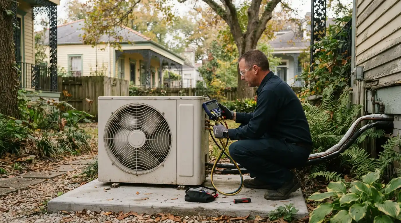 Heat pump heating check in New Orleans