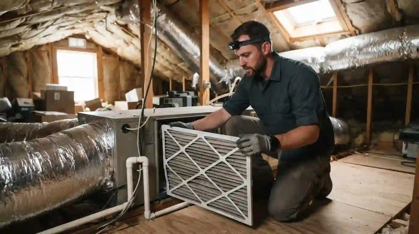 Attic ductwork inspection for home buyers