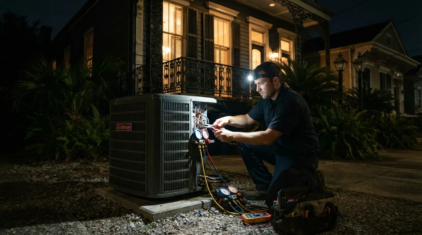 Night emergency AC repair in New Orleans