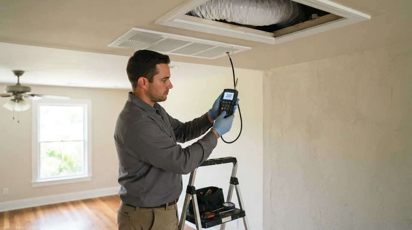 Testing airflow after duct replacement