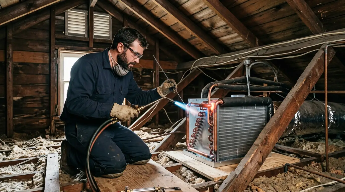 Connecting a new evaporator coil