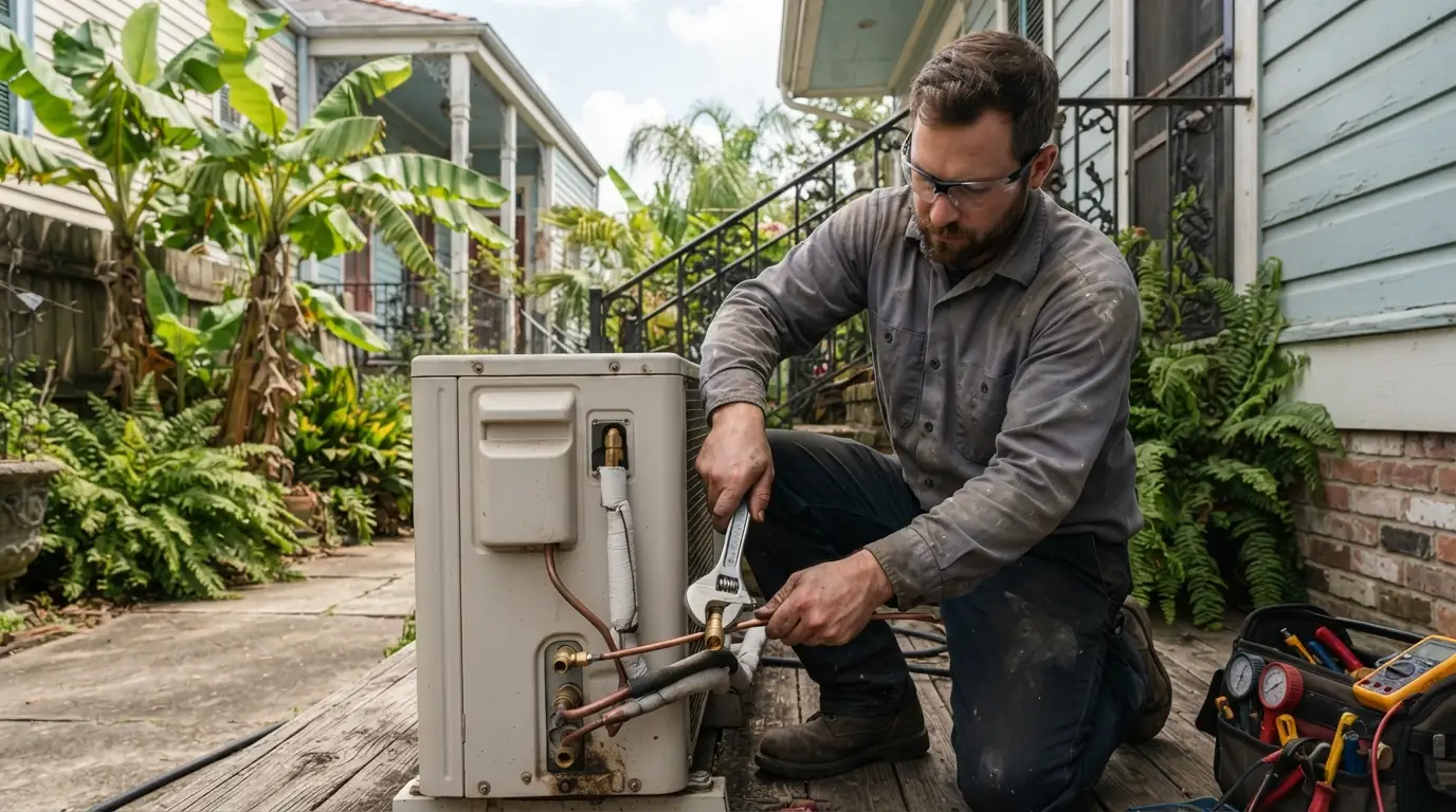 Checking mini-split refrigerant connections