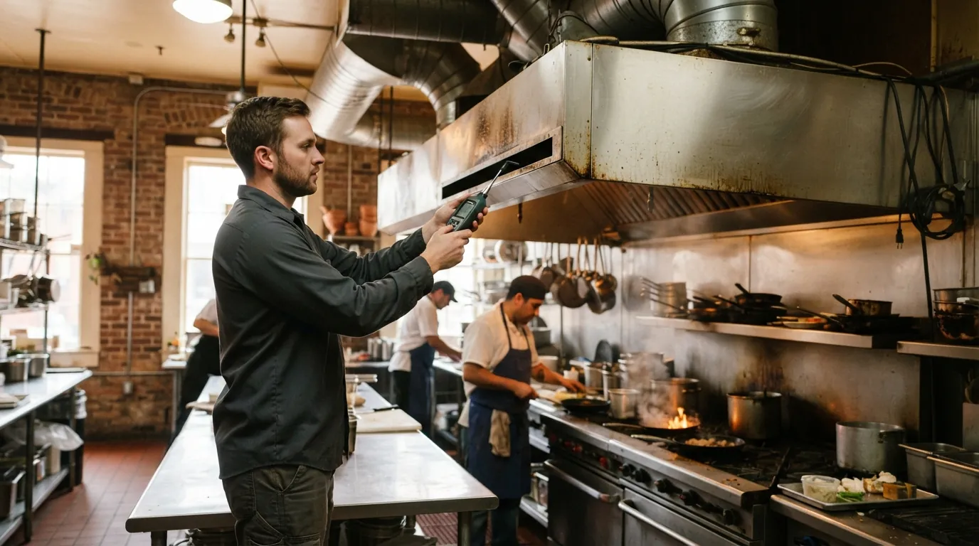 Measuring kitchen ventilation airflow