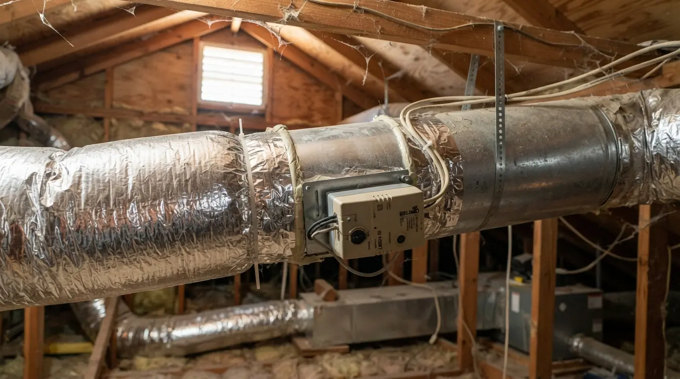 Zone damper in a New Orleans attic duct