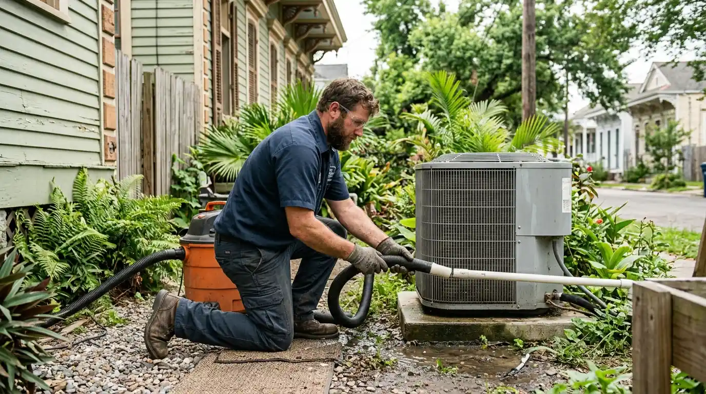 Clearing a clogged AC drain line