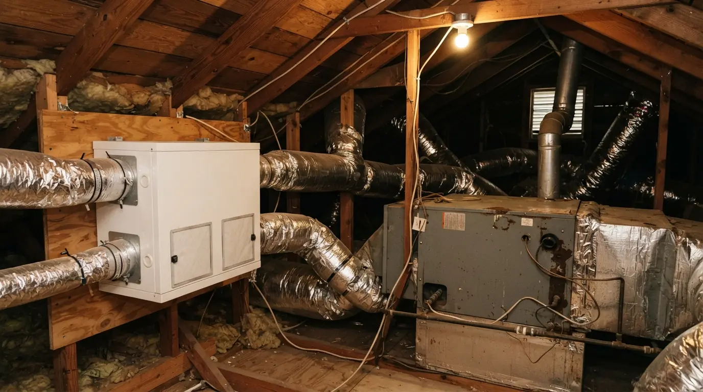 ERV installed in a New Orleans attic