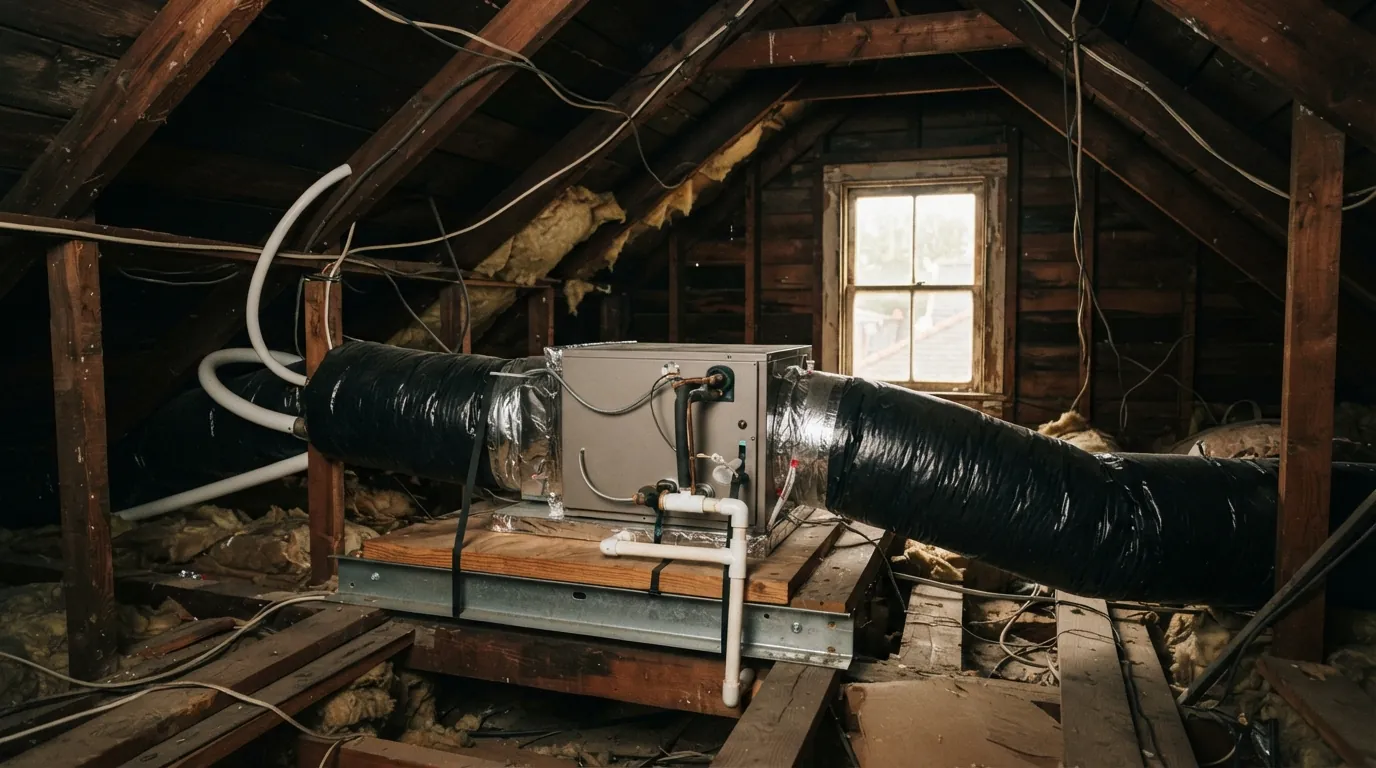 High-velocity air handler installation