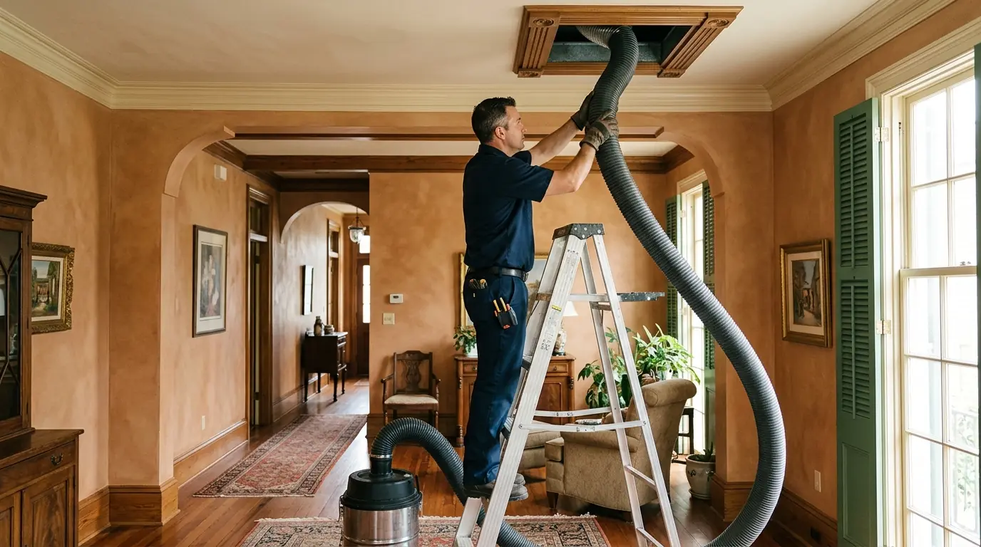 Air duct cleaning in a New Orleans home