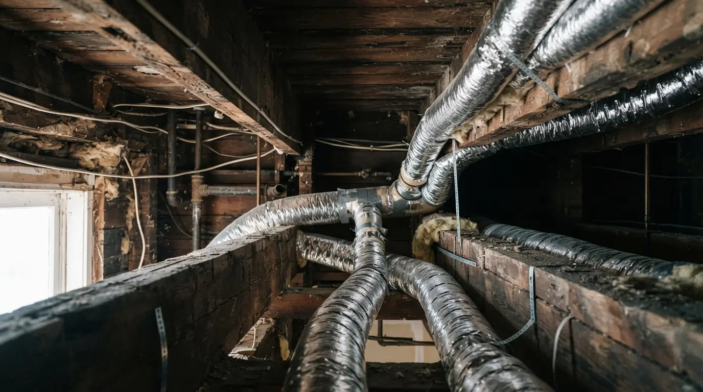 High-velocity supply tubes in an older home