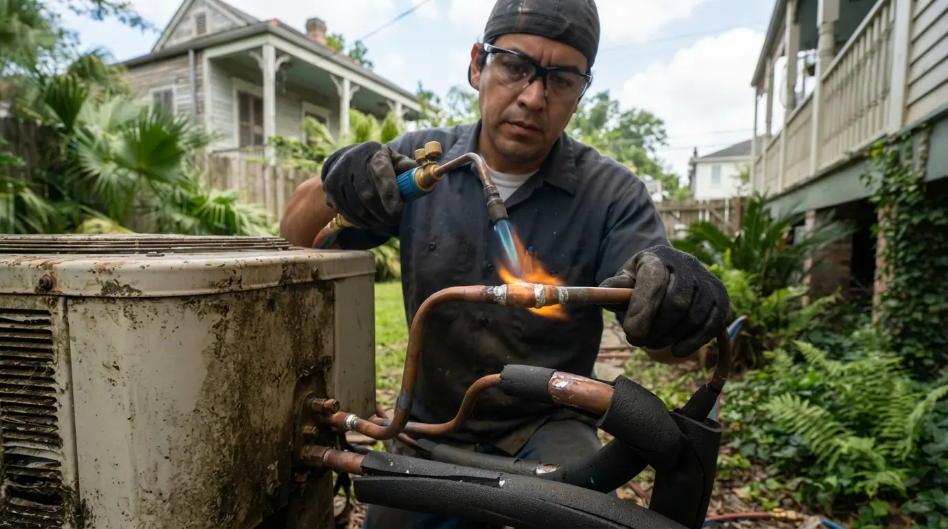 Line set leak repair in New Orleans